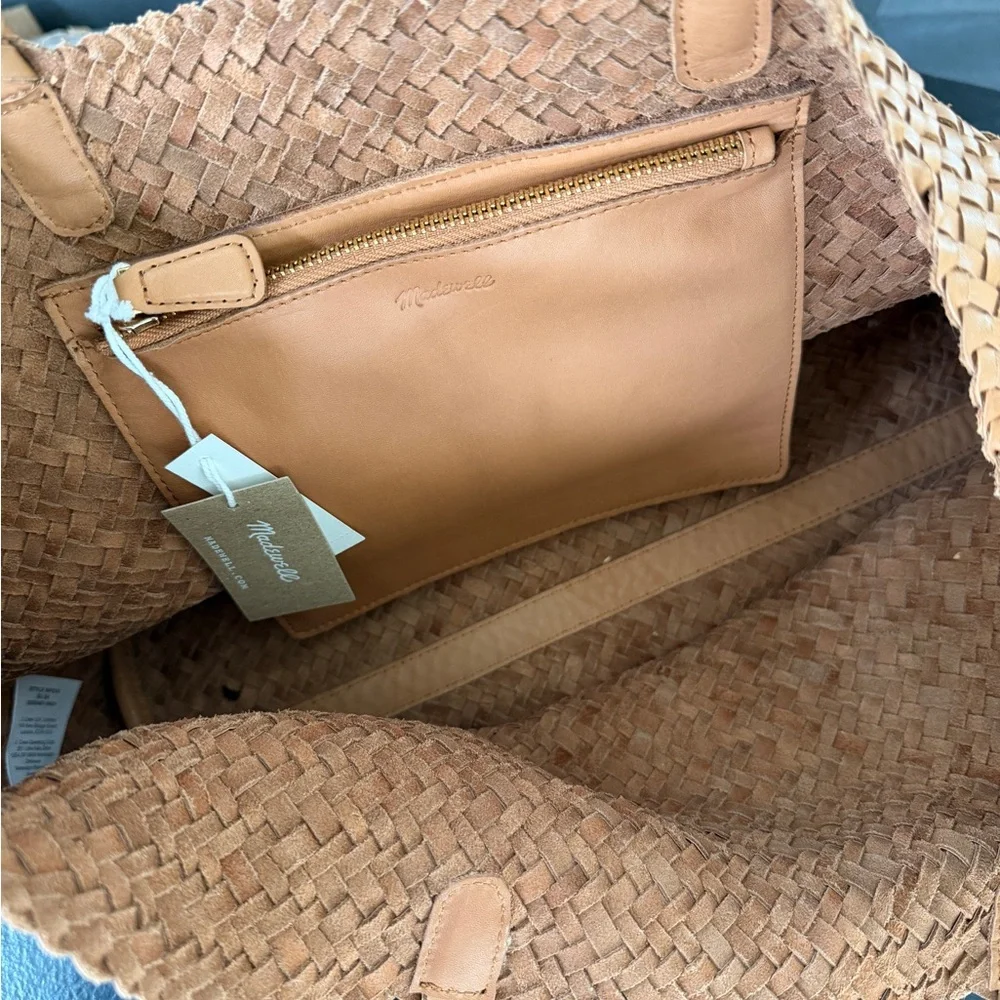 Madewell Tan Woven Leather Tote Bag - Picture 3 of 6